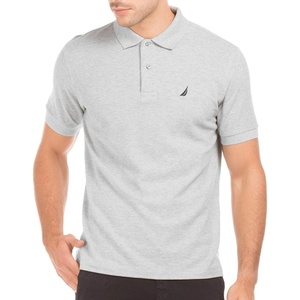 Nautica Men’s Short Sleeve Solid Cotton Pique Polo Shirt(Grey Heather Ogh Spring)