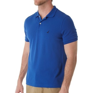Nautica Men’s Short Sleeve Solid Cotton Pique Polo Shirt(Monaco Blue)