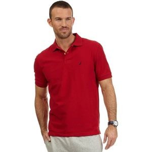 Nautica Men’s Short Sleeve Solid Cotton Pique Polo Shirt(Nautica Red)