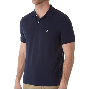 Nautica Men’s Short Sleeve Solid Cotton Pique Polo Shirt(Navy)