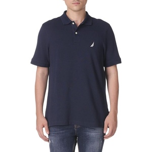 Nautica Men’s Short Sleeve Solid Cotton Pique Polo Shirt(Navy Solid)
