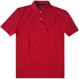 Nautica Men’s Short Sleeve Solid Cotton Pique Polo Shirt(Red)