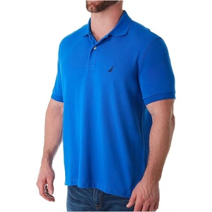 Nautica Men’s Short Sleeve Solid Cotton Pique Polo Shirt(Spinner Blue)