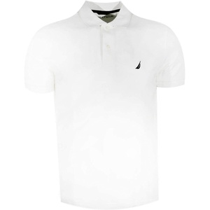 Nautica Men’s Short Sleeve Solid Cotton Pique Polo Shirt(White)