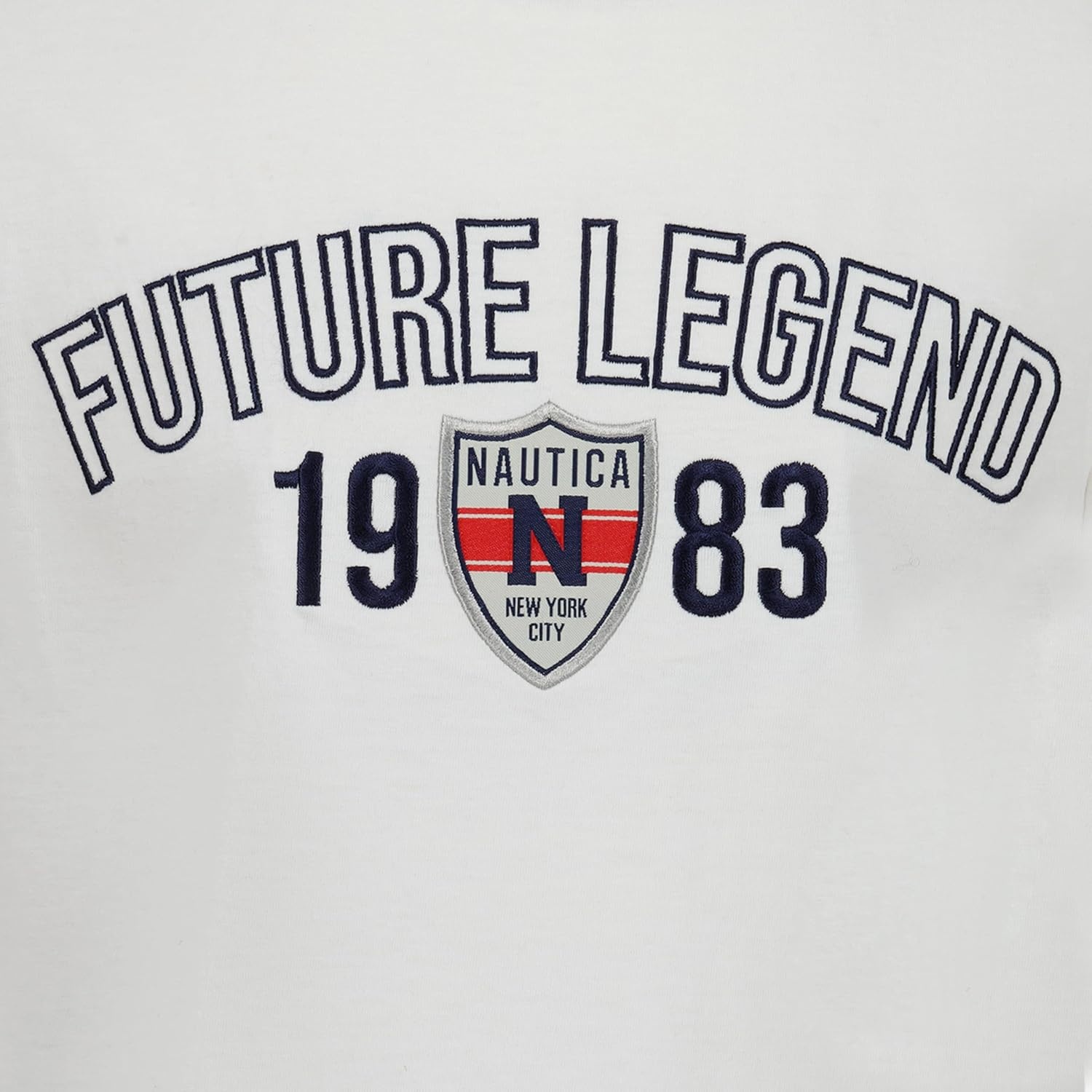 imageNautica Boys Short Sleeve JClass Logo Crew Neck TShirt Soft Comfortable Relaxed FitFuture Legends Bright White