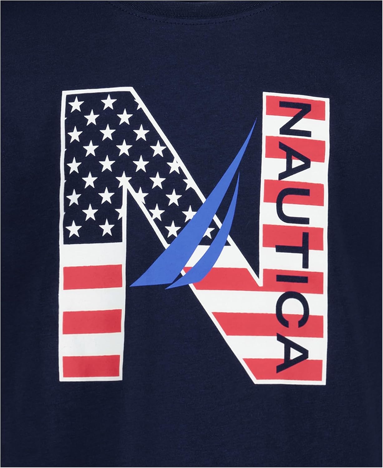 imageNautica Boys Short Sleeve JClass Logo Crew Neck TShirt Soft Comfortable Relaxed FitLarge N Flag Blueprint