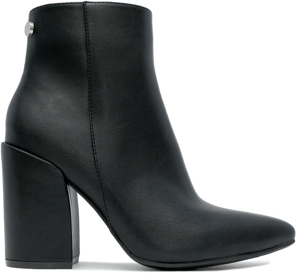 image:imageNautica Womens Heeled Ankle Bootie with Pointed Toe Block Heel and Side Zipper for Winter YevaBlack