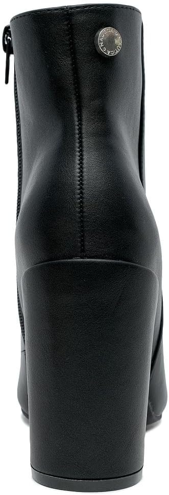 image:imageNautica Womens Heeled Ankle Bootie with Pointed Toe Block Heel and Side Zipper for Winter YevaBlack