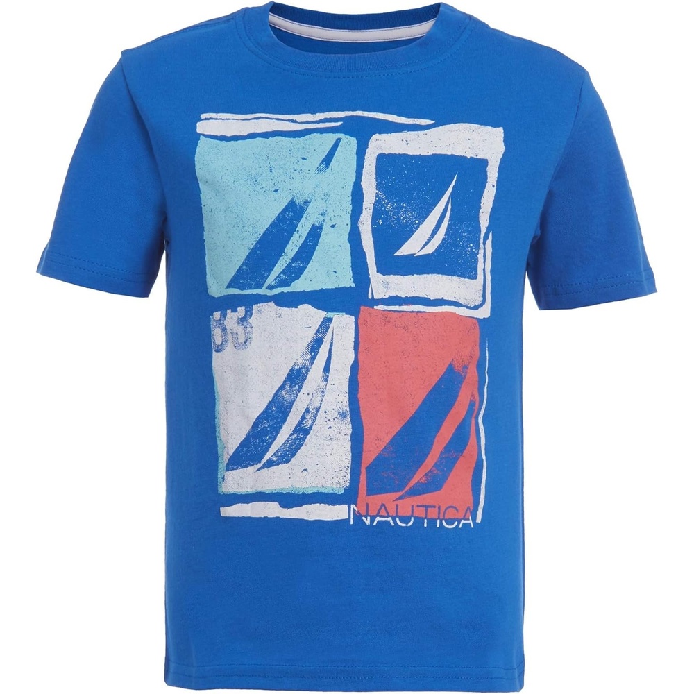 imageNautica Boys Short Sleeve JClass Logo Crew Neck TShirt Soft Comfortable Relaxed FitFramed Jclass Spinner Blue Ea07