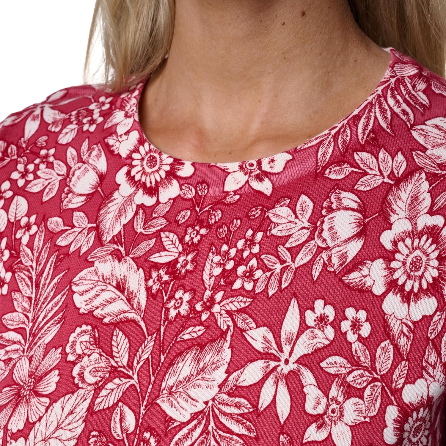 image:imageNautica Womens Crew Neck Solid Short Sleeve SweaterMineral Red Multi