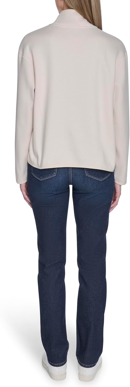 image:imageNautica Womens Jeans 14 Zip Sweater Fleece Pullover White Swan Medium