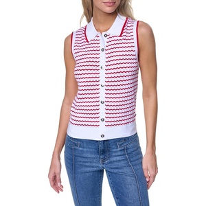 Nautica Women’s Crew Neck Solid Short Sleeve Sweater(Bright White/Scarlet)