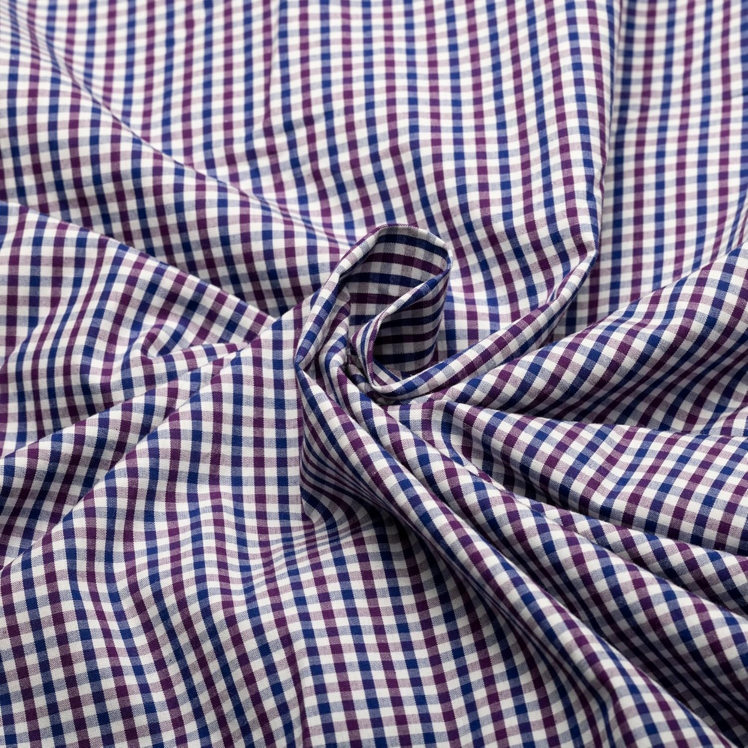 image:imageNAUTICA Slim Fit 100 Cotton Mens Dress Shirts Long Sleeve Wrinkle Resistant FormalPurple Blue Check