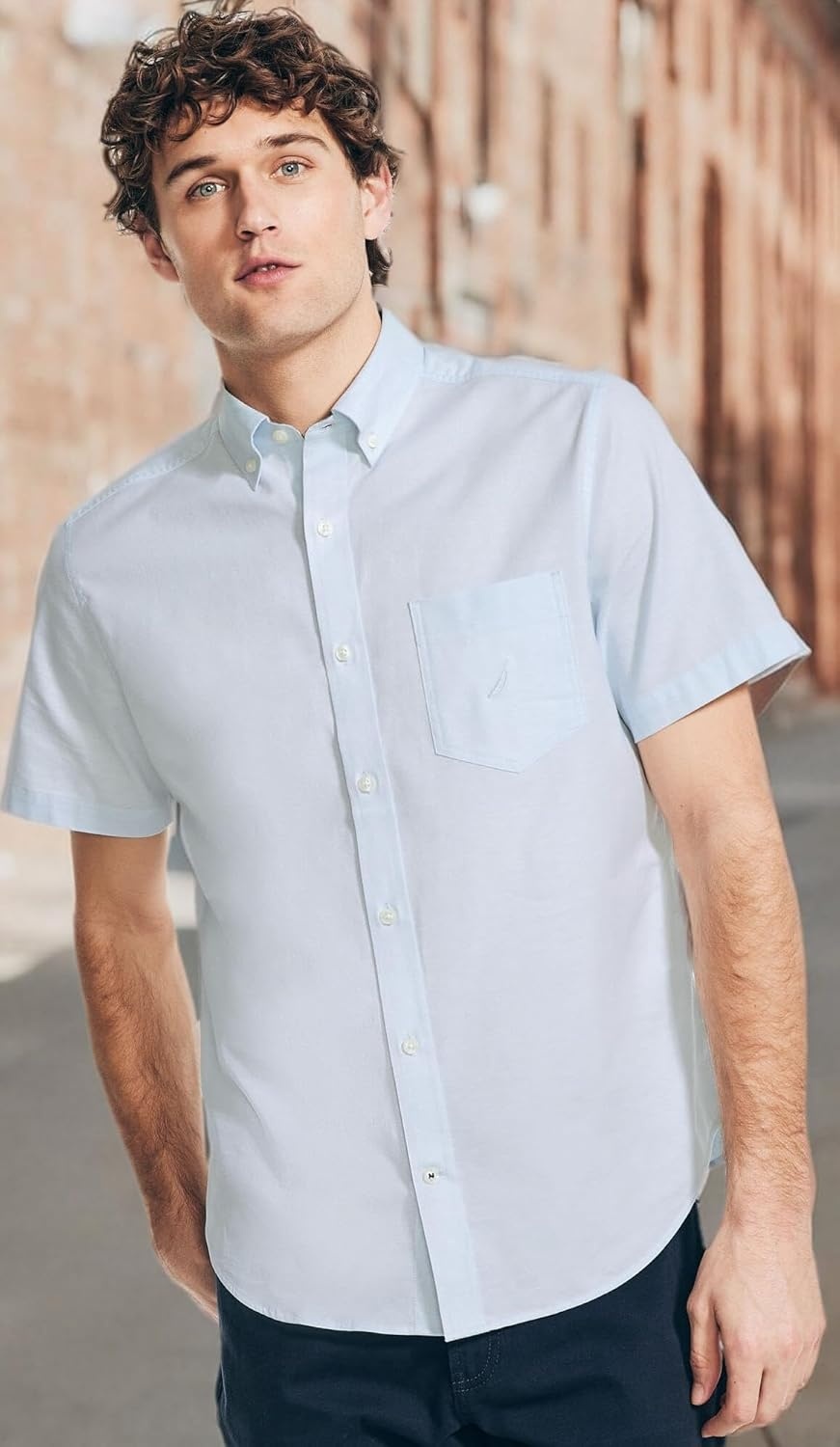 image:imageNautica Mens Nautica Mens Classic Fit Oxford ShirtSoft Blue