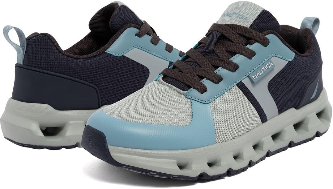 image:imageNautica Mens Running Sneakers Sport Fashion LaceUp Athletic Soft Shoes for Gym Tennis Men Cushioned Breathable Lightweight amp ComfortableGrey Blue