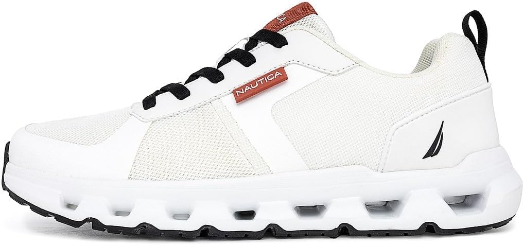 image:imageNautica Mens Running Sneakers Sport Fashion LaceUp Athletic Soft Shoes for Gym Tennis Men Cushioned Breathable Lightweight amp ComfortableWhite Black Orange