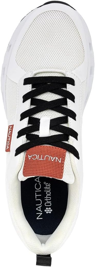 image:imageNautica Mens Running Sneakers Sport Fashion LaceUp Athletic Soft Shoes for Gym Tennis Men Cushioned Breathable Lightweight amp ComfortableWhite Black Orange