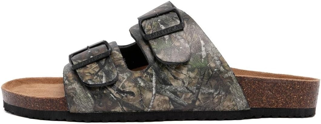 image:imageNautica Mens Sandals Casual Slides with 2 Adjustable Buckle Straps and Cork Footbed for Ultimate Comfort and Style RegularWide Width Big SizeTree Camo