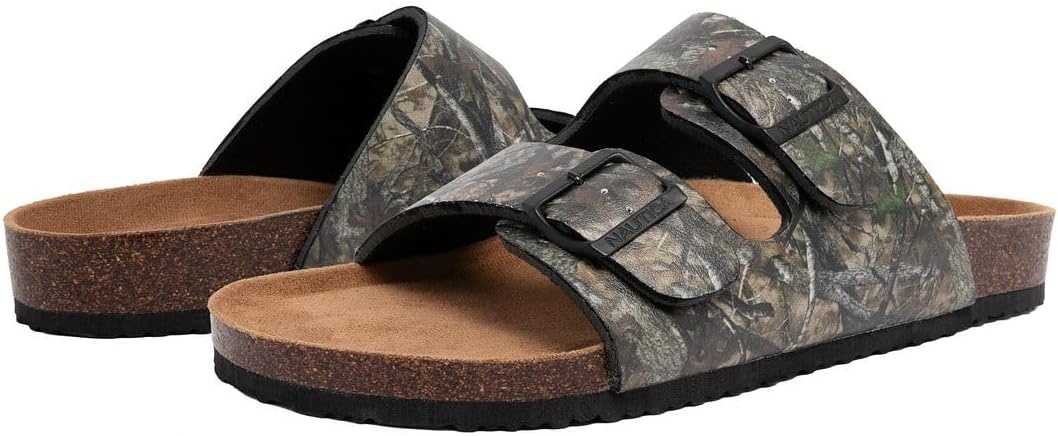 image:imageNautica Mens Sandals Casual Slides with 2 Adjustable Buckle Straps and Cork Footbed for Ultimate Comfort and Style RegularWide Width Big SizeTree Camo
