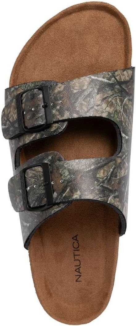 image:imageNautica Mens Sandals Casual Slides with 2 Adjustable Buckle Straps and Cork Footbed for Ultimate Comfort and Style RegularWide Width Big SizeTree Camo