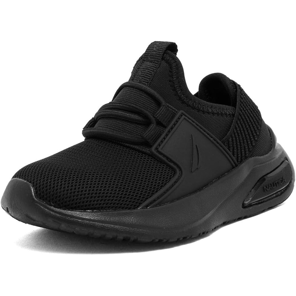 image:imageNautica Kids Athletic SlipOn Sneakers Comfortable Bungee Running Shoes for Boys and Girls Stylish and Supportive Footwear for Active Kids Big KidLittle KidToddlerBlack on Black Molded