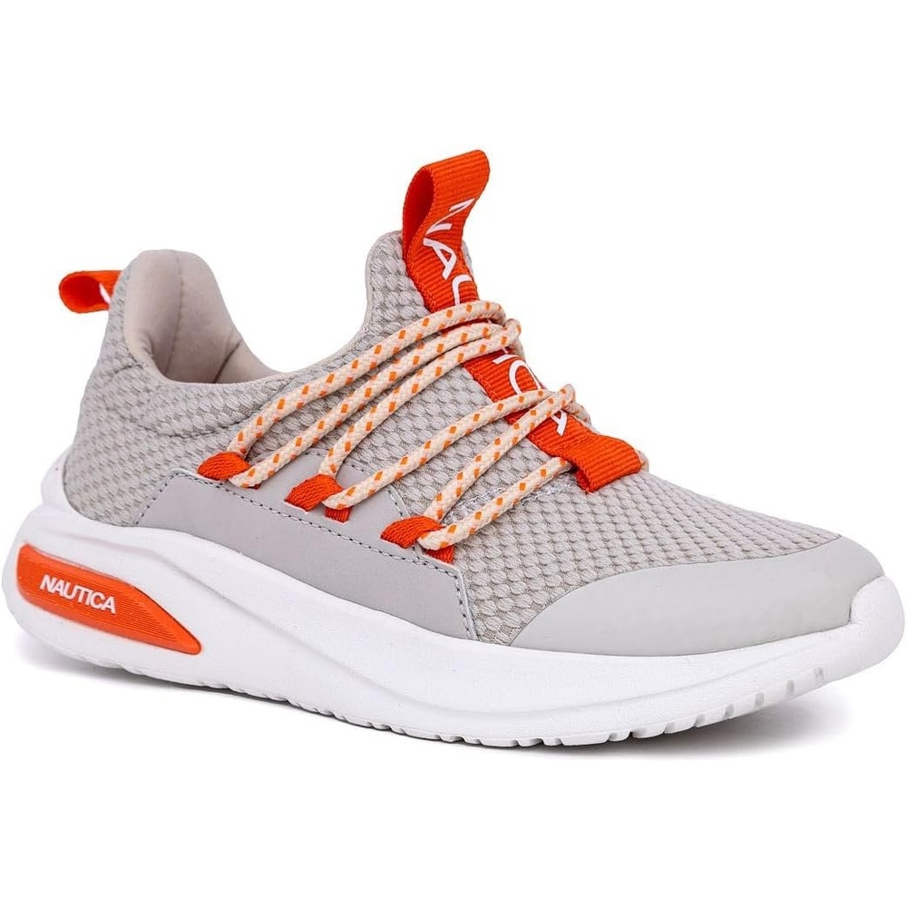 image:imageNautica Kids Athletic SlipOn Sneakers Comfortable Bungee Running Shoes for Boys and Girls Stylish and Supportive Footwear for Active Kids Big KidLittle KidToddlerBone Orange