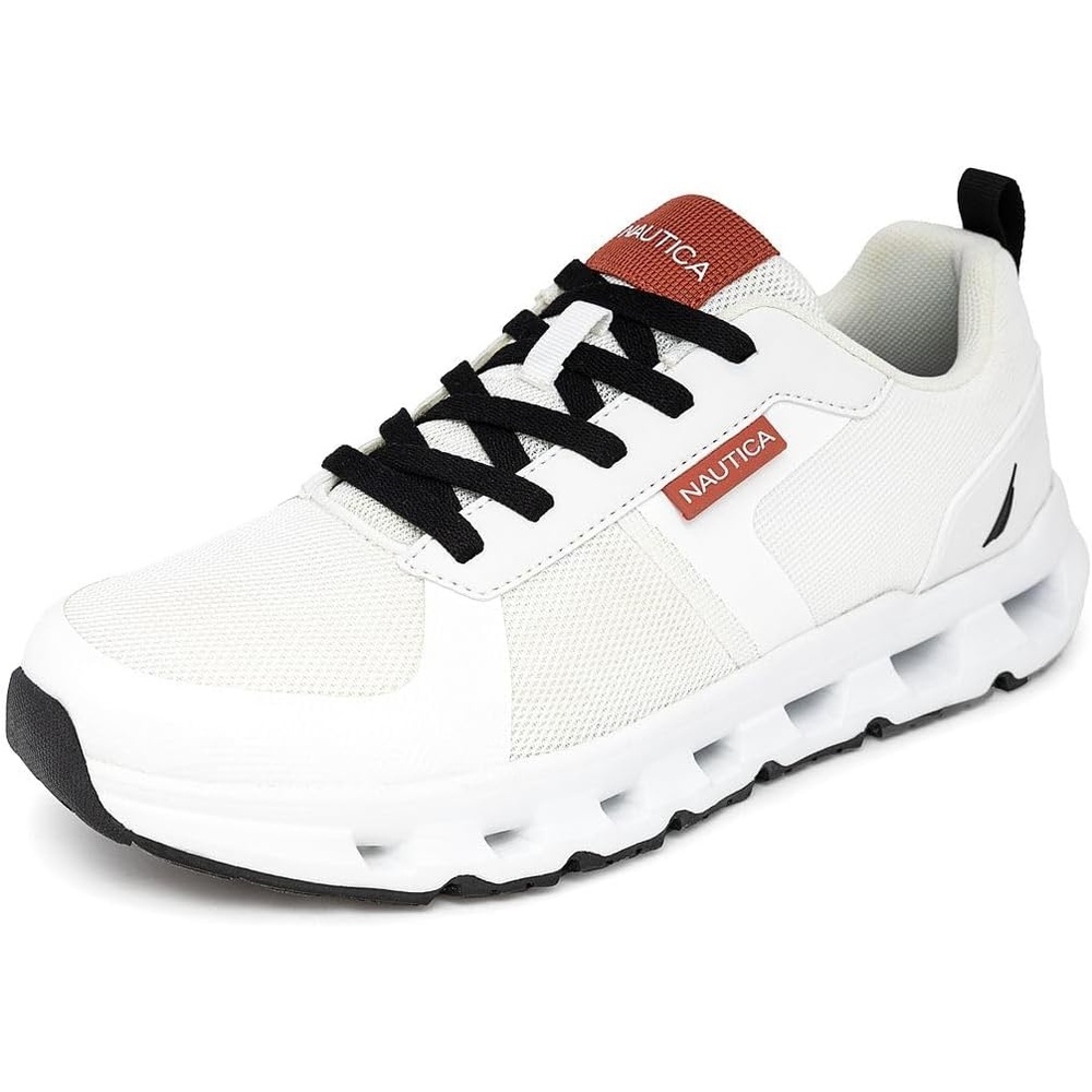 image:imageNautica Mens Running Sneakers Sport Fashion LaceUp Athletic Soft Shoes for Gym Tennis Men Cushioned Breathable Lightweight amp ComfortableWhite Black Orange