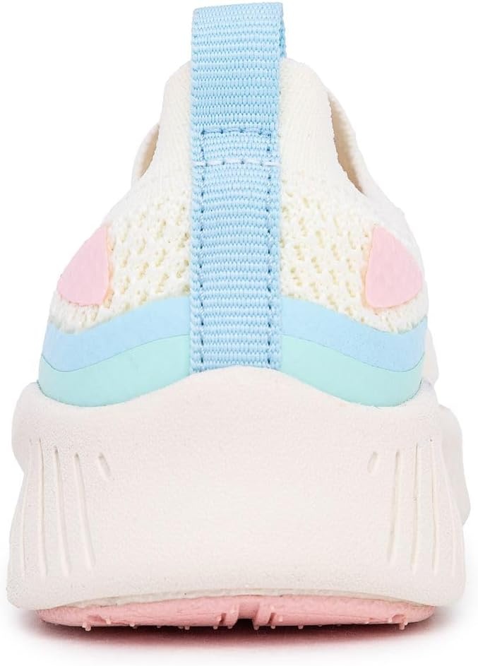 image:imageNautica Girls Toddler Knit SlipOn Sneakers with Max Comfort Sole Bungee Closure Tennis Running Shoes for School and Play ToddlerLittle KidCream