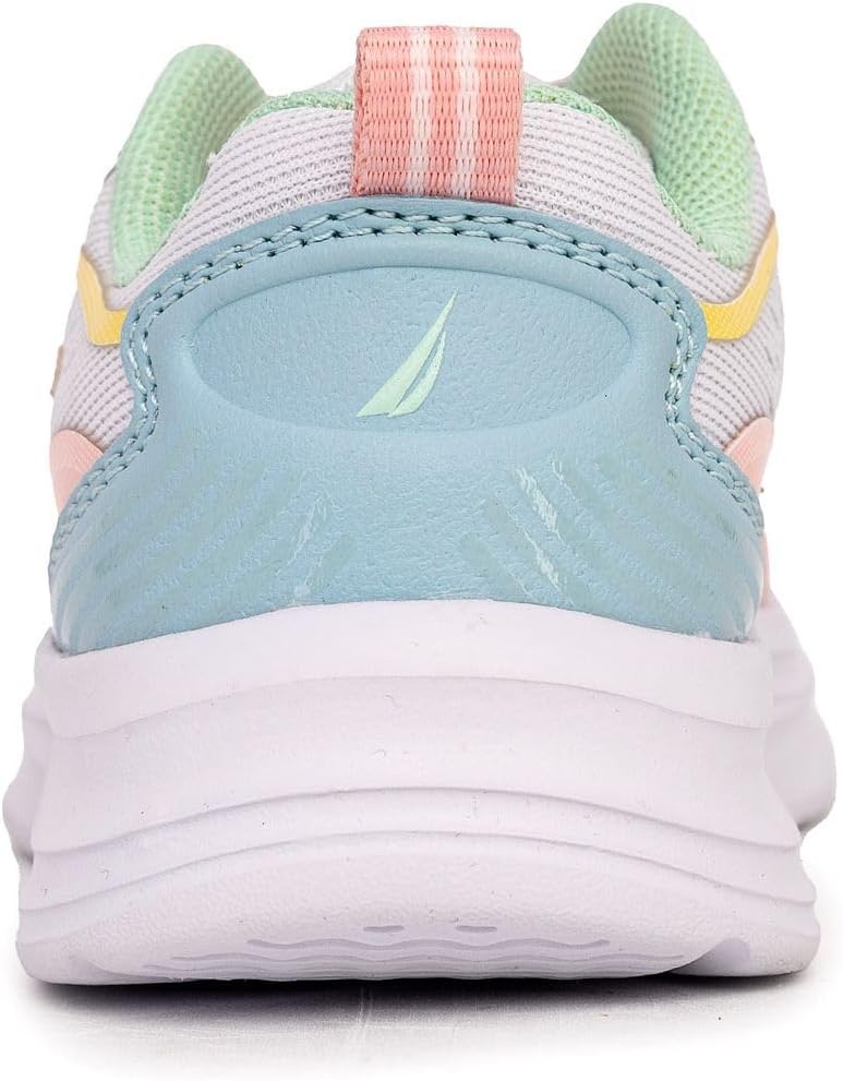 image:imageNautica Girls Toddler Knit SlipOn Sneakers with Max Comfort Sole Bungee Closure Tennis Running Shoes for School and Play ToddlerLittle KidWhite Pastel