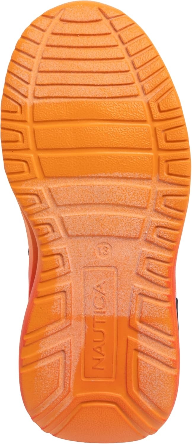 image:imageNautica Kids Athletic SlipOn Sneakers Comfortable Bungee Running Shoes for Boys and Girls Stylish and Supportive Footwear for Active Kids Big KidLittle KidToddlerNavy Red Orange