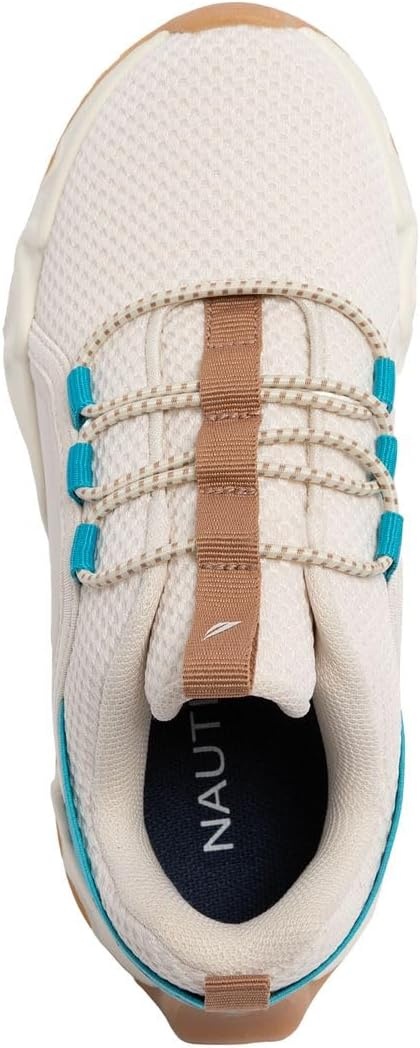 image:imageNautica Kids Running Sneakers Comfortable Shoes for Boys and Girls Sizes for Big amp Little Kids LaceUpBungee ManalapinBone Mint Brown