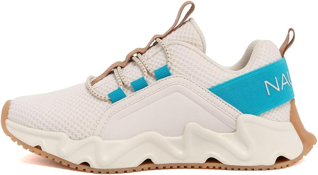 image:imageNautica Kids Running Sneakers Comfortable Shoes for Boys and Girls Sizes for Big amp Little Kids LaceUpBungee ManalapinBone Mint Brown
