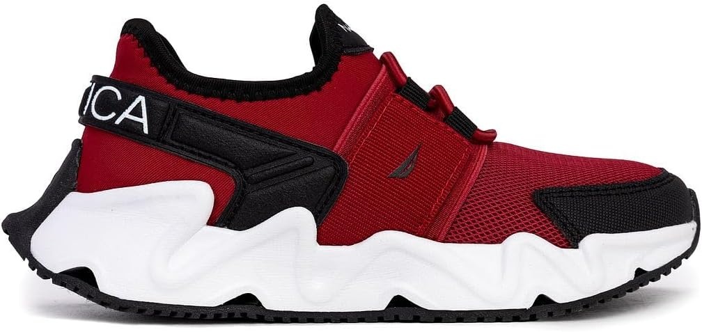image:imageNautica Kids Running Sneakers Comfortable Shoes for Boys and Girls Sizes for Big amp Little Kids LaceUpBungee ManalapinRed Blackmikyle