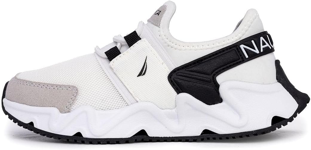 image:imageNautica Kids Running Sneakers Comfortable Shoes for Boys and Girls Sizes for Big amp Little Kids LaceUpBungee ManalapinWhite Blackmikyle