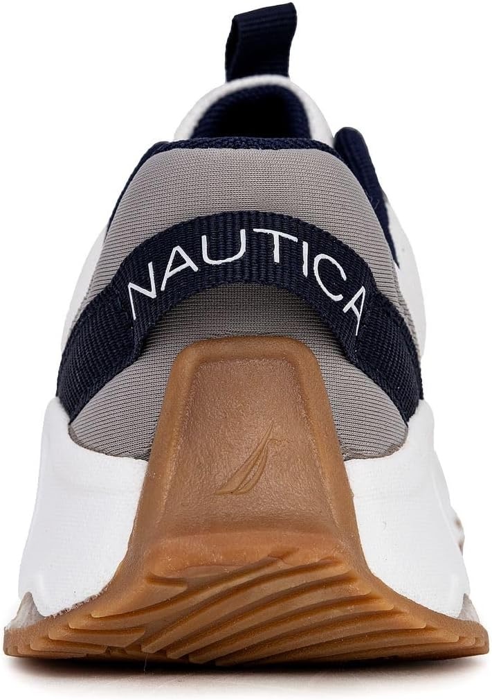 image:imageNautica Kids Running Sneakers Comfortable Shoes for Boys and Girls Sizes for Big amp Little Kids LaceUpBungee ManalapinWhite Grey Navywavy