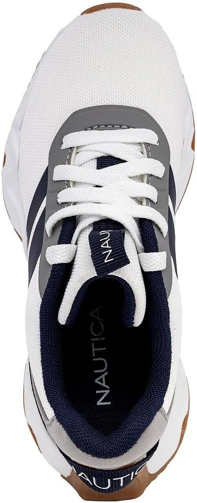 image:imageNautica Kids Running Sneakers Comfortable Shoes for Boys and Girls Sizes for Big amp Little Kids LaceUpBungee ManalapinWhite Grey Navywavy