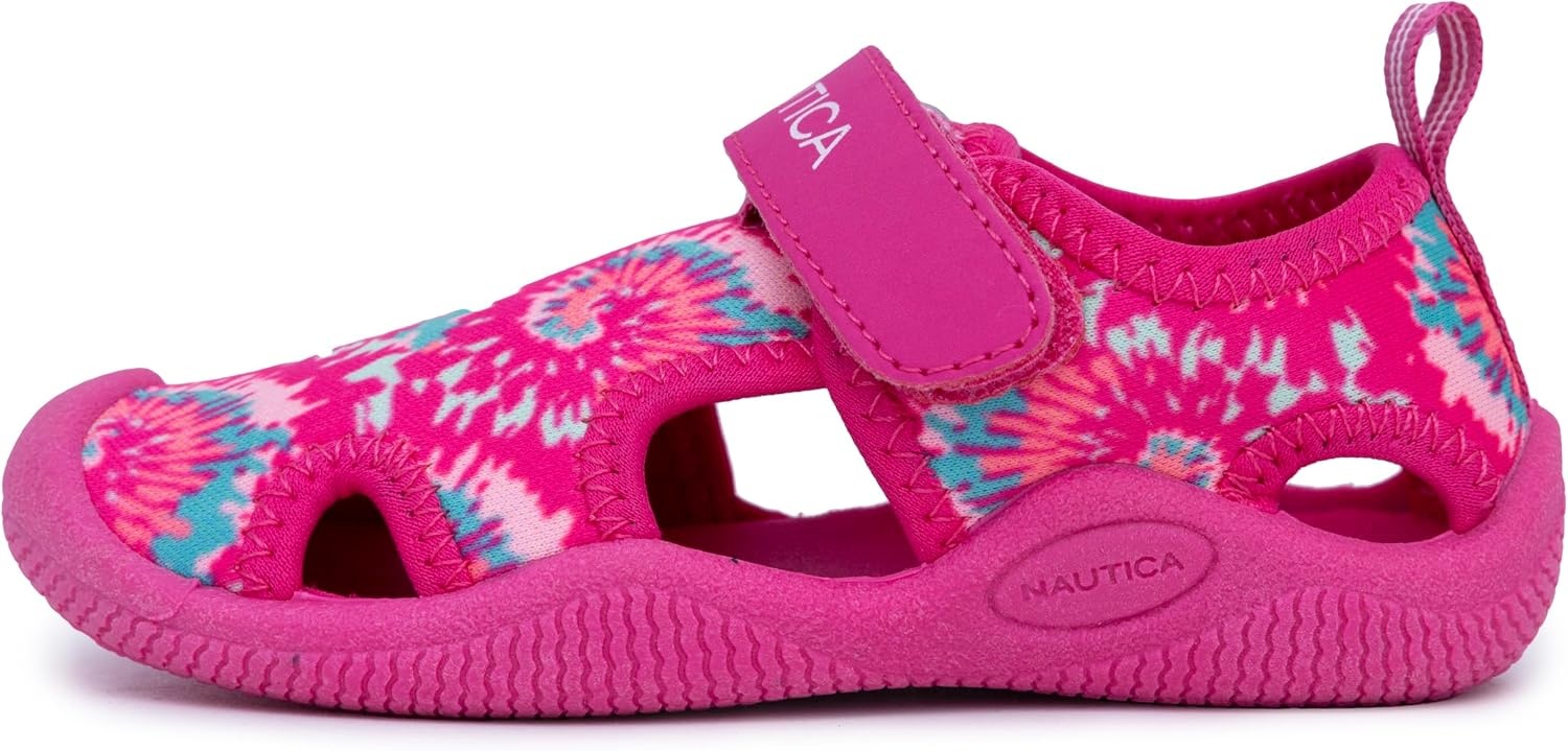 image:imageNautica Kids Water Shoes for Boys Girls Toddler Quick Dry Swim Shoes Aqua Socks Beach Pool Closed Toe Barefoot Summer Watershoes for Toddlers Size 512Pink Neo Tie Dye
