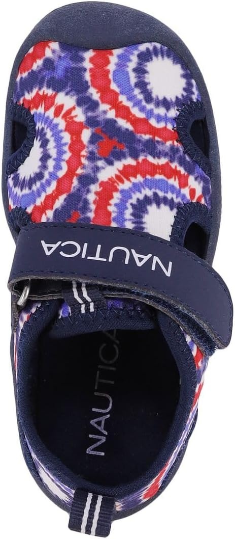 image:imageNautica Kids Water Shoes for Boys Girls Toddler Quick Dry Swim Shoes Aqua Socks Beach Pool Closed Toe Barefoot Summer Watershoes for Toddlers Size 512Red White Blue Tie Dye