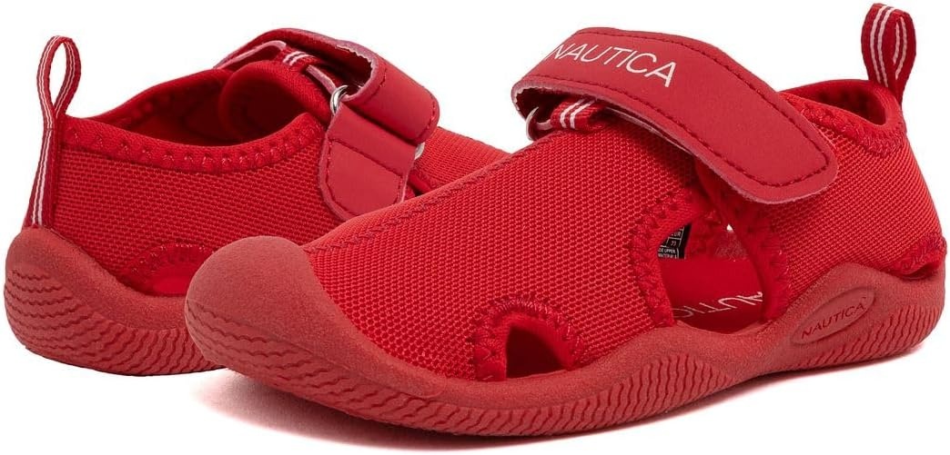 image:imageNautica Kids Water Shoes for Boys Girls Toddler Quick Dry Swim Shoes Aqua Socks Beach Pool Closed Toe Barefoot Summer Watershoes for Toddlers Size 512Red Small Mesh