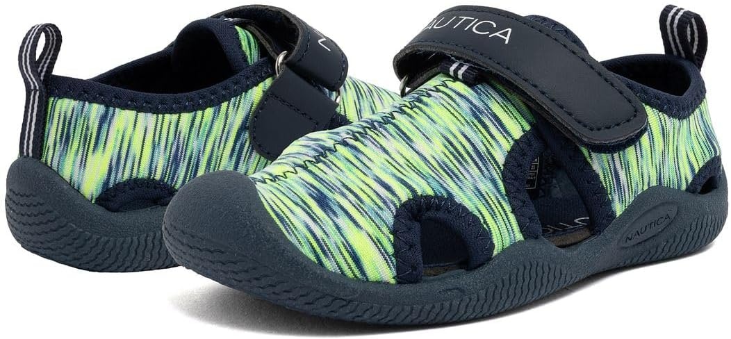image:imageNautica Kids Water Shoes for Boys Girls Toddler Quick Dry Swim Shoes Aqua Socks Beach Pool Closed Toe Barefoot Summer Watershoes for Toddlers Size 512Navy Lime Heather