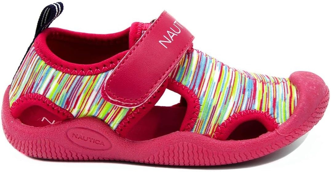 image:imageNautica Kids Water Shoes for Boys Girls Toddler Quick Dry Swim Shoes Aqua Socks Beach Pool Closed Toe Barefoot Summer Watershoes for Toddlers Size 512Neon Multi