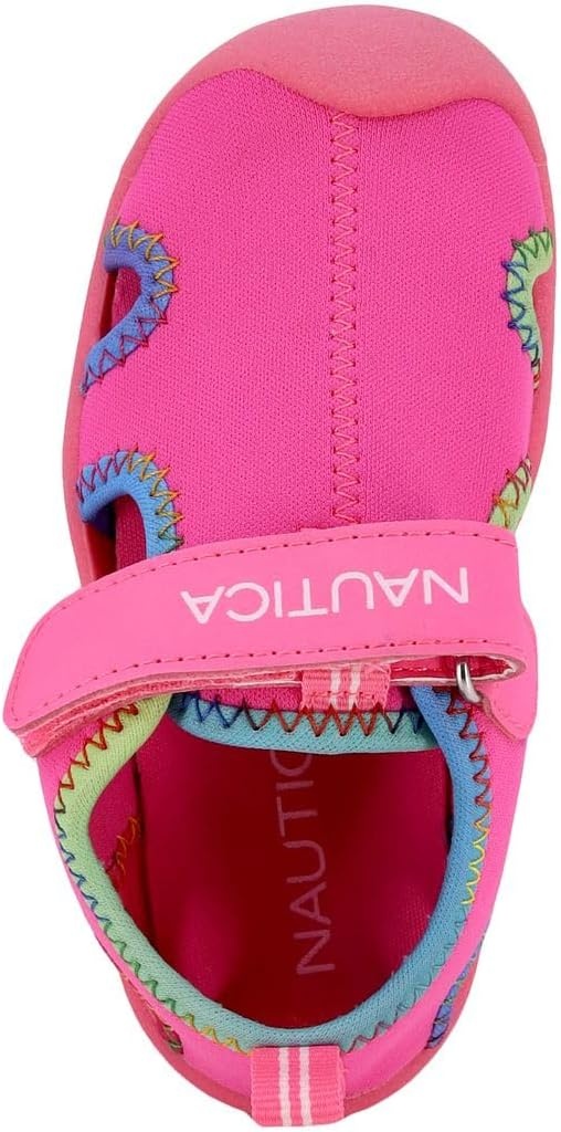 image:imageNautica Kids Water Shoes for Boys Girls Toddler Quick Dry Swim Shoes Aqua Socks Beach Pool Closed Toe Barefoot Summer Watershoes for Toddlers Size 512Pink Multi Binding