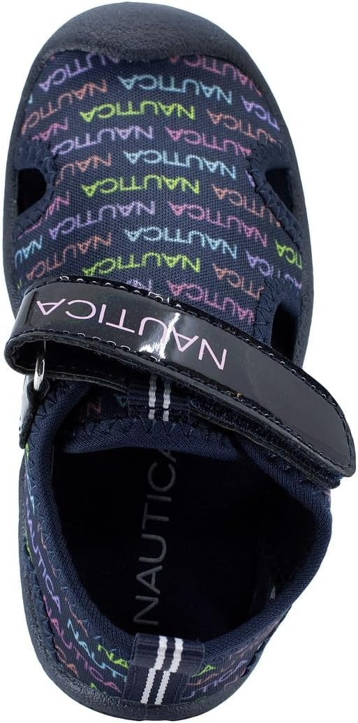 image:imageNautica Kids Water Shoes for Boys Girls Toddler Quick Dry Swim Shoes Aqua Socks Beach Pool Closed Toe Barefoot Summer Watershoes for Toddlers Size 512Navy Rainbow Logo