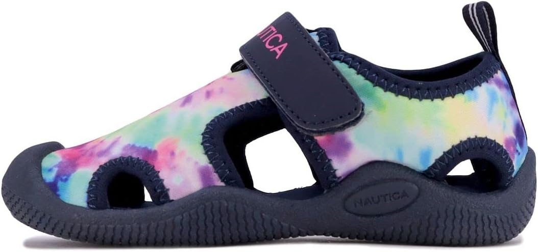 image:imageNautica Kids Water Shoes for Boys Girls Toddler Quick Dry Swim Shoes Aqua Socks Beach Pool Closed Toe Barefoot Summer Watershoes for Toddlers Size 512Multi Tie Dye Navy