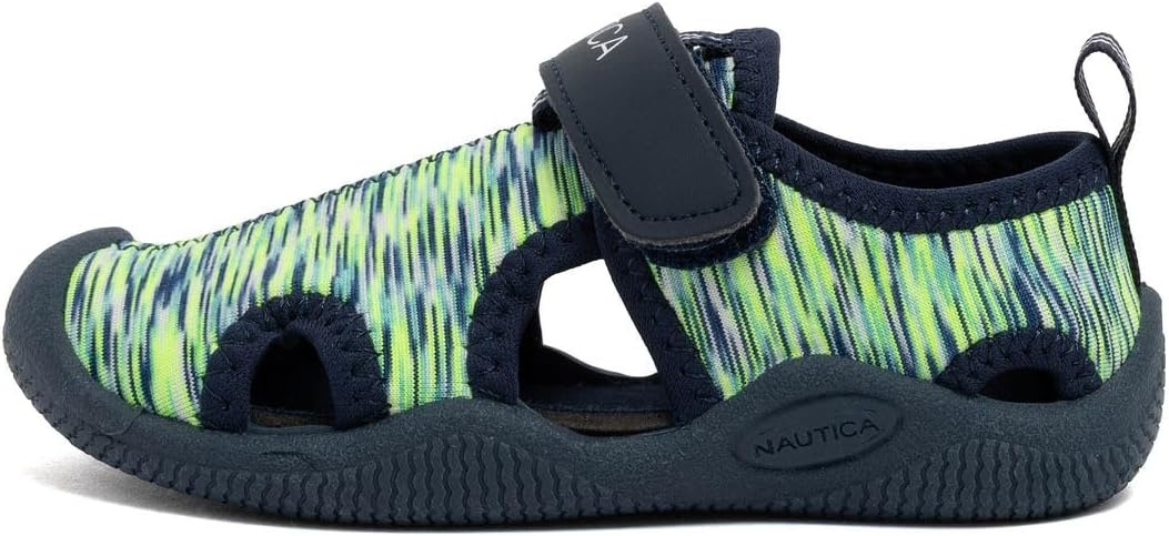 image:imageNautica Kids Water Shoes for Boys Girls Toddler Quick Dry Swim Shoes Aqua Socks Beach Pool Closed Toe Barefoot Summer Watershoes for Toddlers Size 512Navy Lime Heather