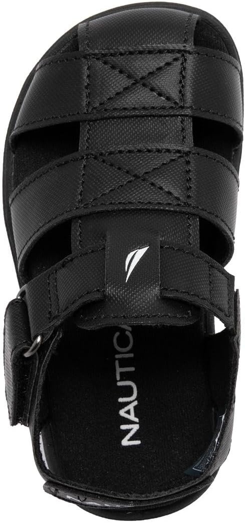 image:imageNautica Toddler Sandals ClosedToe Athletic Summer Shoes for Boys amp Girls with Adjustable Straps Perfect for Active Play Toddler amp Little Kid SizesBlack Mono