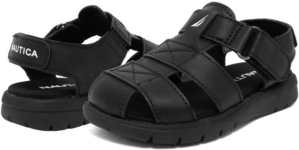 image:imageNautica Toddler Sandals ClosedToe Athletic Summer Shoes for Boys amp Girls with Adjustable Straps Perfect for Active Play Toddler amp Little Kid SizesBlack Mono