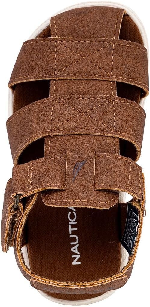 image:imageNautica Toddler Sandals ClosedToe Athletic Summer Shoes for Boys amp Girls with Adjustable Straps Perfect for Active Play Toddler amp Little Kid SizesCognac