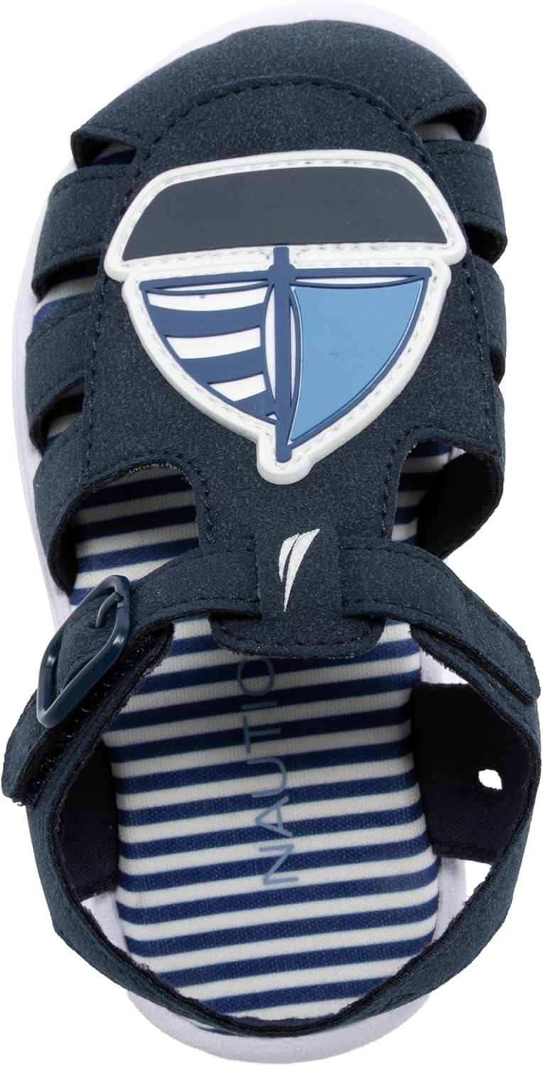 image:imageNautica Toddler Sandals ClosedToe Athletic Summer Shoes for Boys amp Girls with Adjustable Straps Perfect for Active Play Toddler amp Little Kid SizesSail Boat Navy