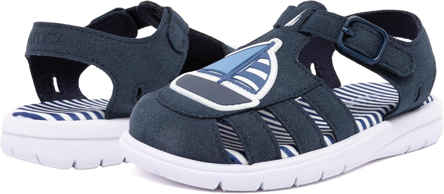 image:imageNautica Toddler Sandals ClosedToe Athletic Summer Shoes for Boys amp Girls with Adjustable Straps Perfect for Active Play Toddler amp Little Kid SizesSail Boat Navy
